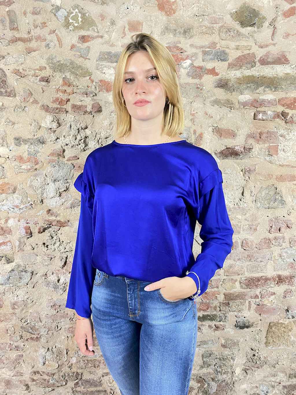 Camicia 2025 raso blu